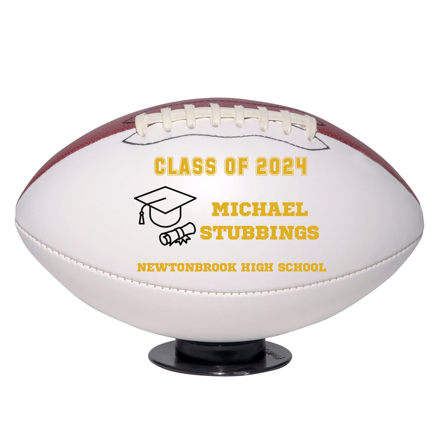 Class of 2024 Graduation Football Keepsake Gift - Personalized Senior 2024 Football