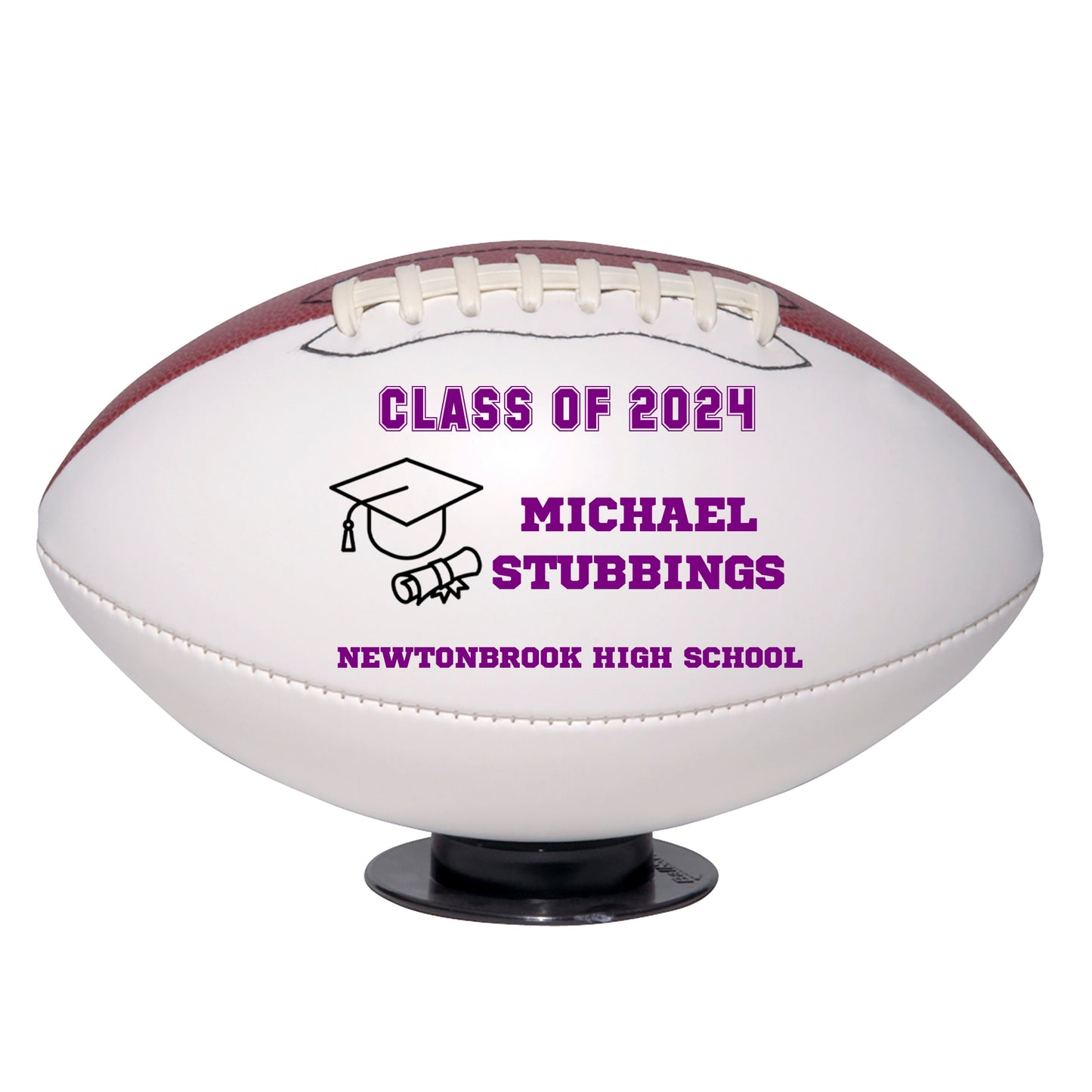 Class of 2024 Graduation Football Keepsake Gift - Personalized Senior 2024 Football