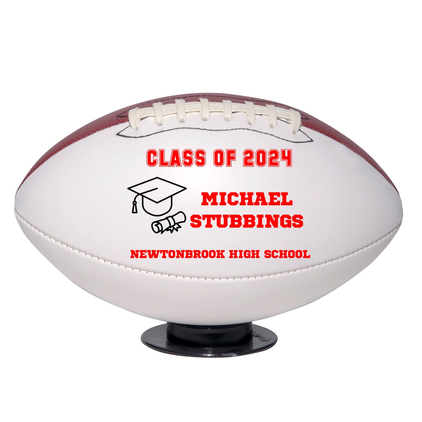 Class of 2024 Graduation Football Keepsake Gift - Personalized Senior 2024 Football