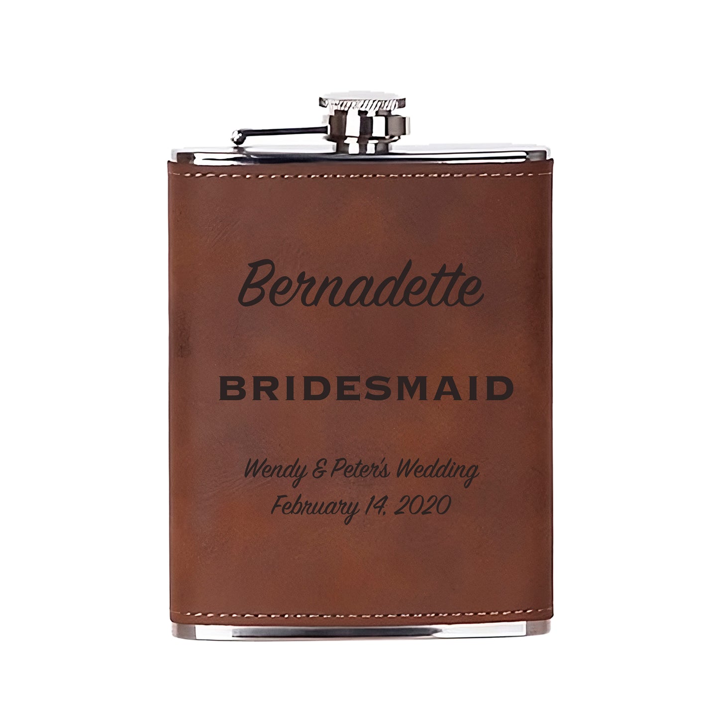 Personalized Wedding 8oz Hip Flask Keepsake - Groomsmen -  Best Man Gifts