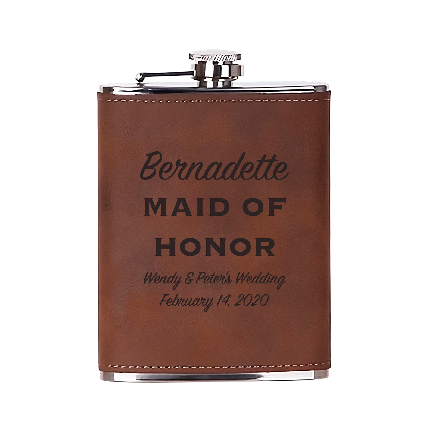 Personalized Wedding 8oz Hip Flask Keepsake - Groomsmen -  Best Man Gifts