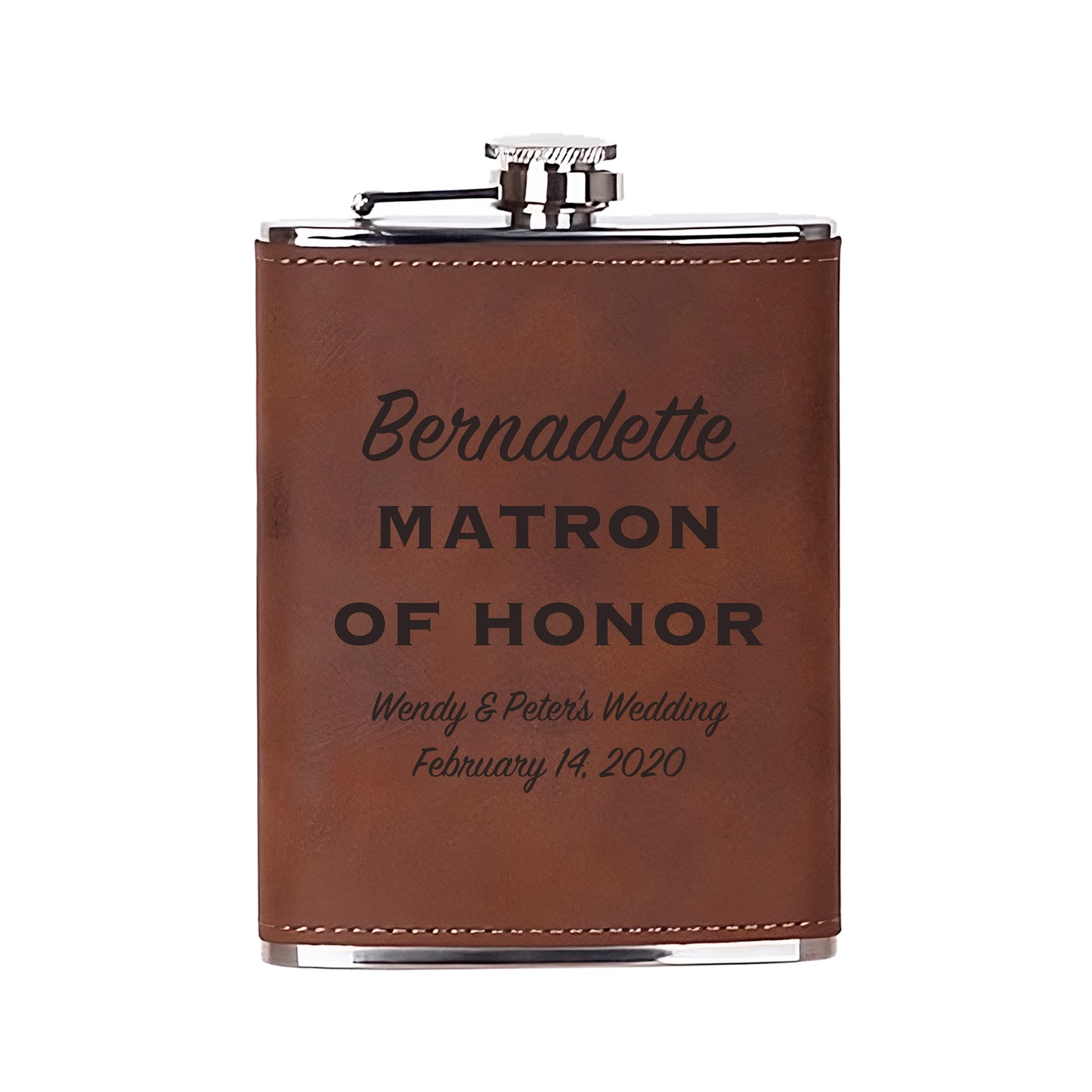 Personalized Wedding 8oz Hip Flask Keepsake - Groomsmen - Best Man Gifts