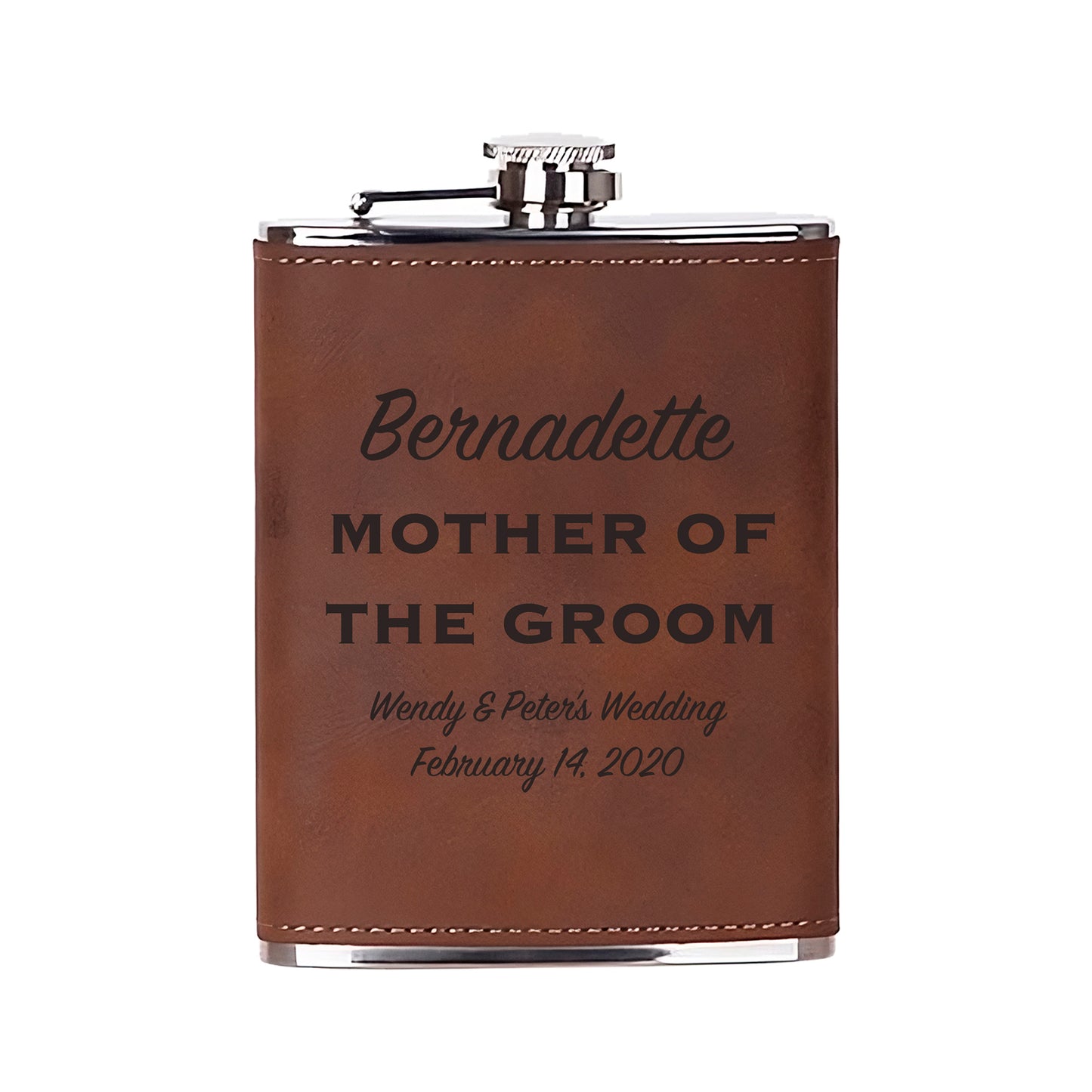 Personalized Wedding 8oz Hip Flask Keepsake - Groomsmen -  Best Man Gifts