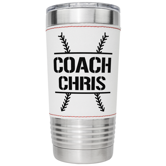 Personalized Baseball Coach 20 oz Engraved Stainless Steel Tumbler