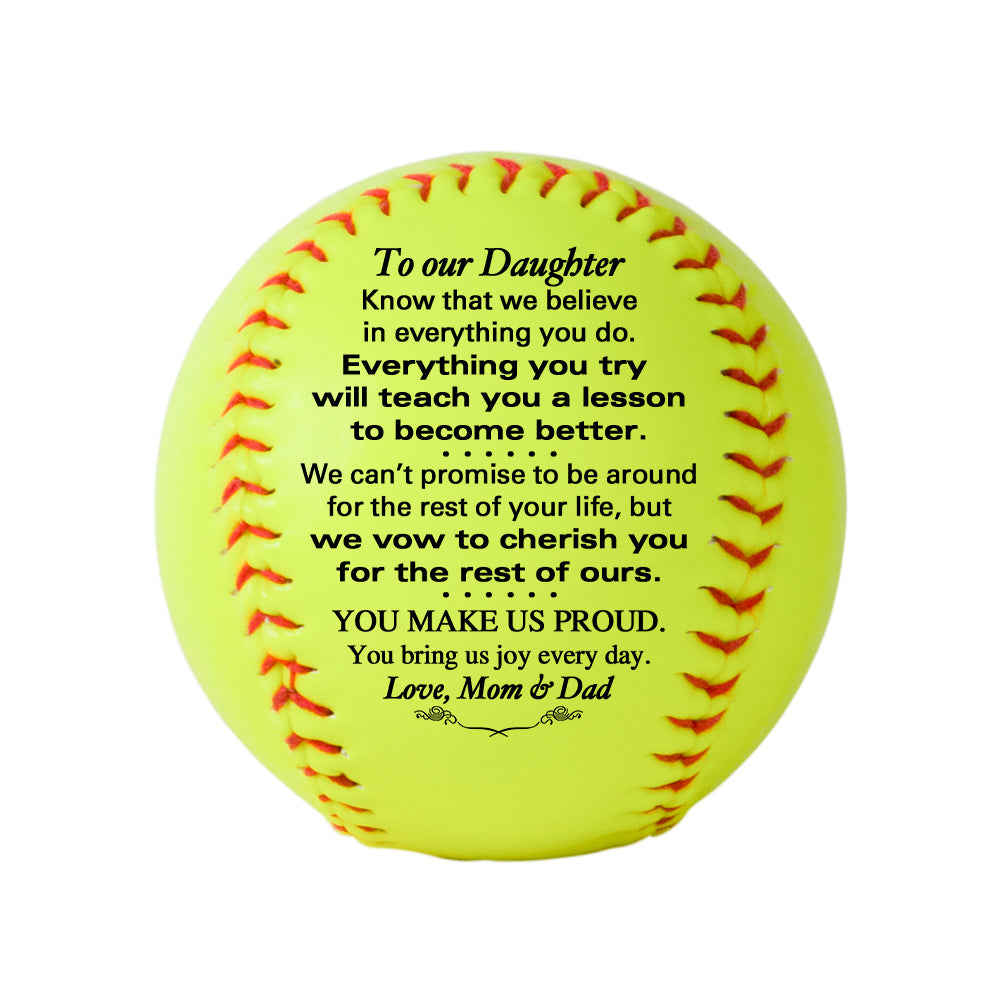 Personalized Granddaughter Softball Keepsake - To Our Grandson - To My Grandson - To Our Son - To My Son