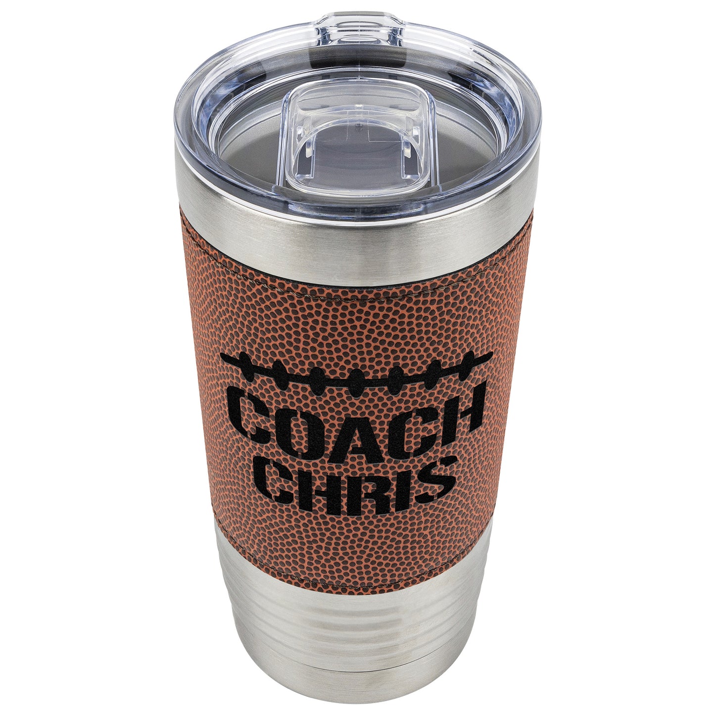 Personalized Football Coach 20 oz Engraved Stainless Steel Tumbler