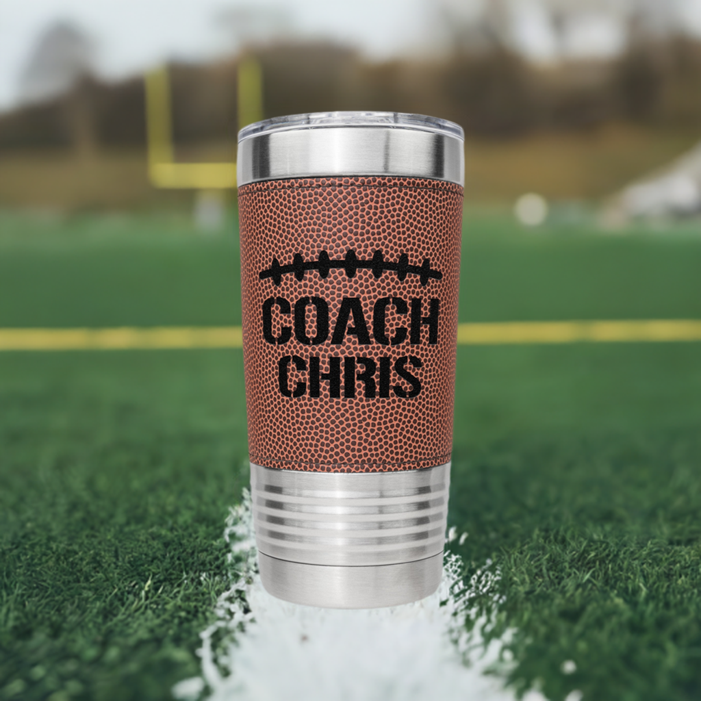 Personalized Football Coach 20 oz Engraved Stainless Steel Tumbler