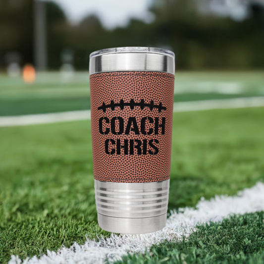 Personalized Football Coach 20 oz Engraved Stainless Steel Tumbler