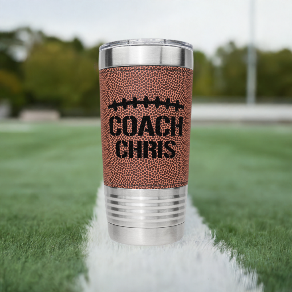 Personalized Football Coach 20 oz Engraved Stainless Steel Tumbler