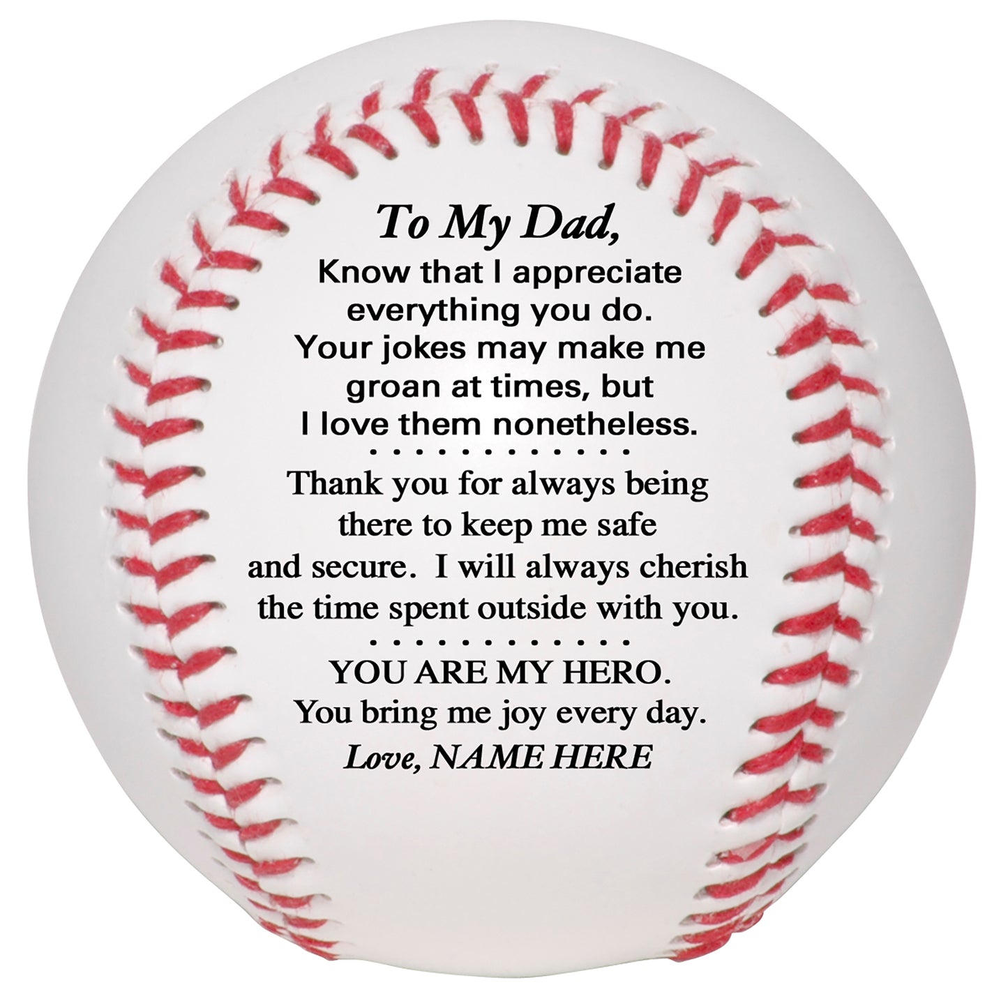 Father's Day Personalized Baseball from son, daughter or kids. Custom Baseball for Dad