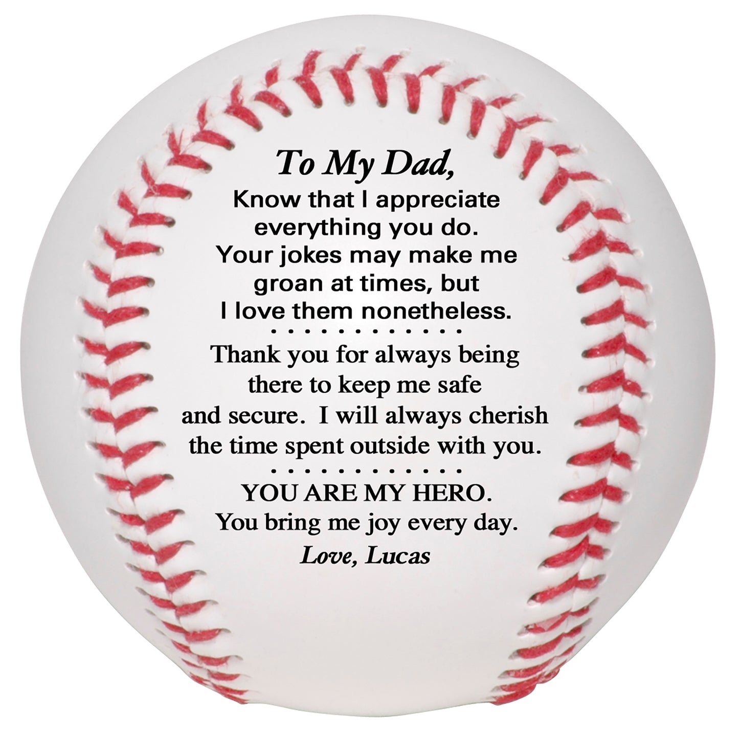 Father's Day Personalized Baseball from son, daughter or kids. Custom Baseball for Dad