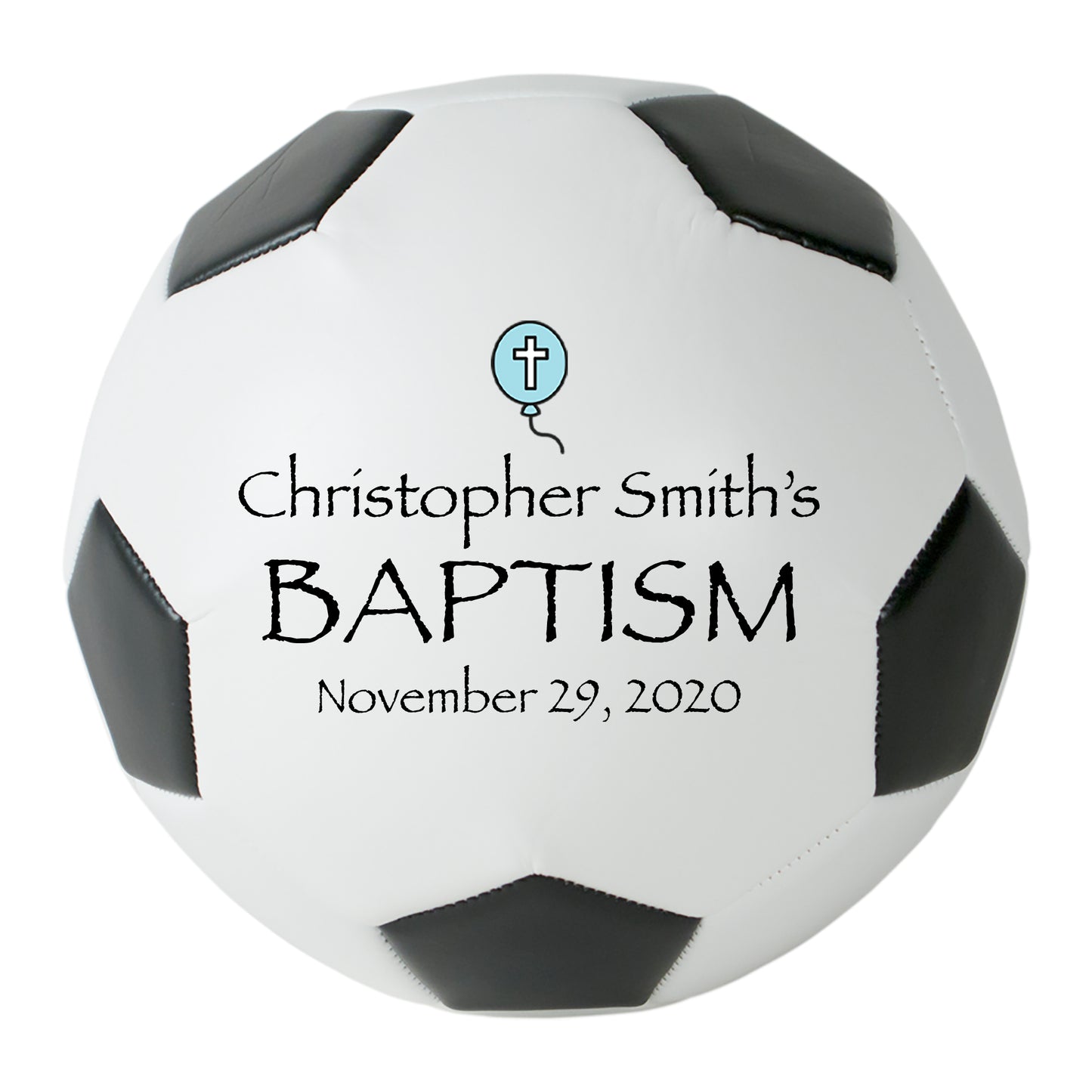 Baptism Soccer Keepsake Gift For Boy or Girl - Godparent Gift - Godfather Gift - Godmother Gift - Nursery Soccer Ball