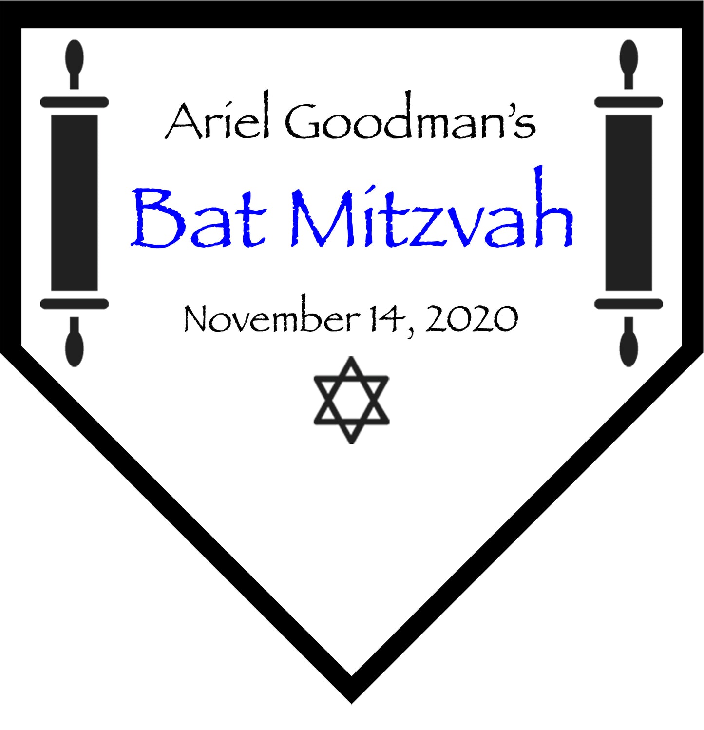 Bar Mitzvah and Bat Mitzvah Baseball Softball Home Plate Wall Plaque Keepsake Gift