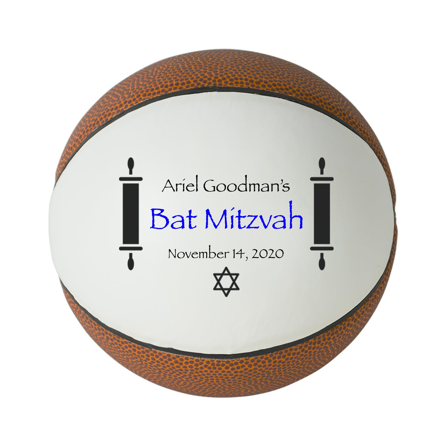 Bar Mitzvah and Bat Mitzvah Basketball Keepsake Gift