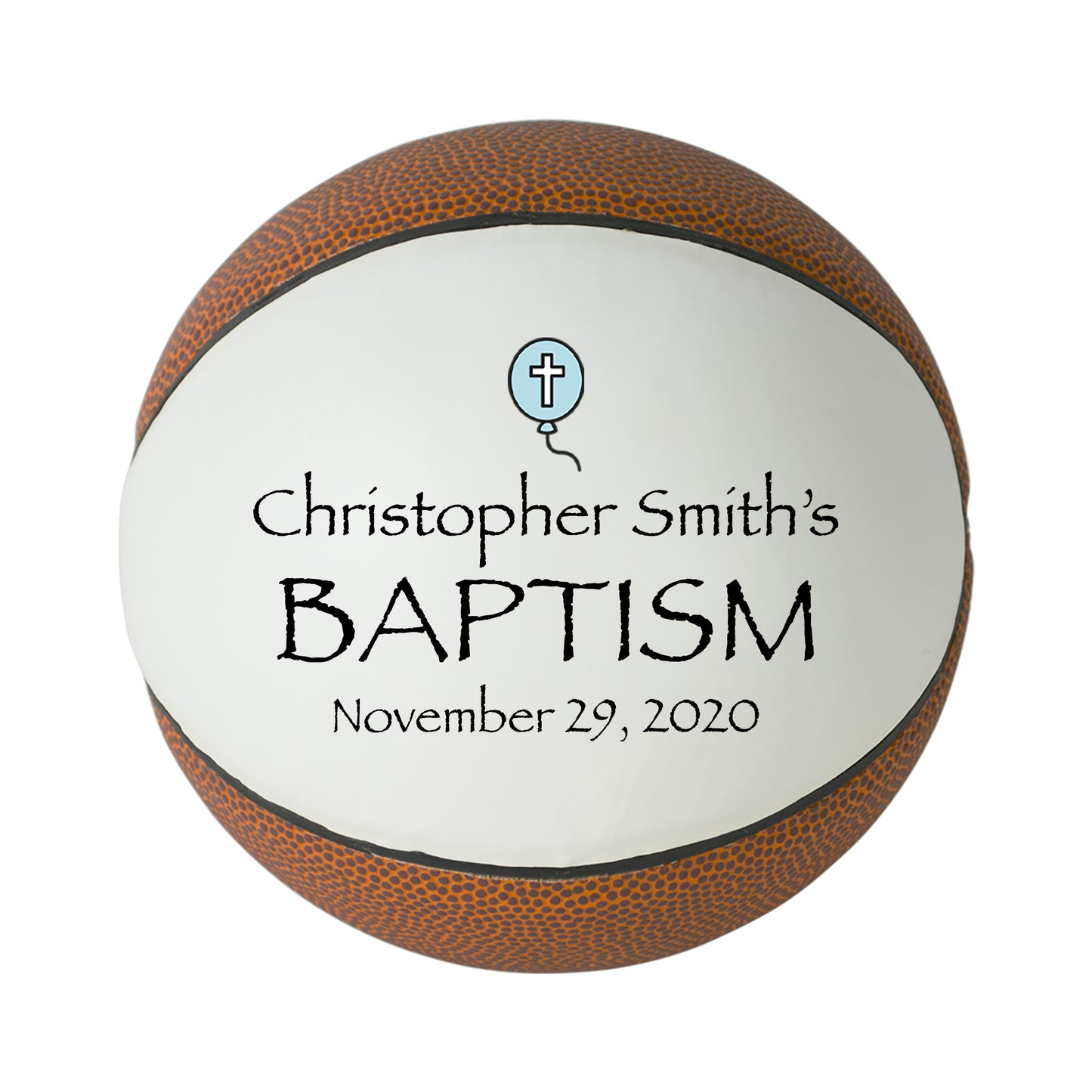 Baptism Basketball Keepsake Gift For Boy or Girl - Godparent Gift - Godfather Gift - Godmother Gift - Nursery Basketball