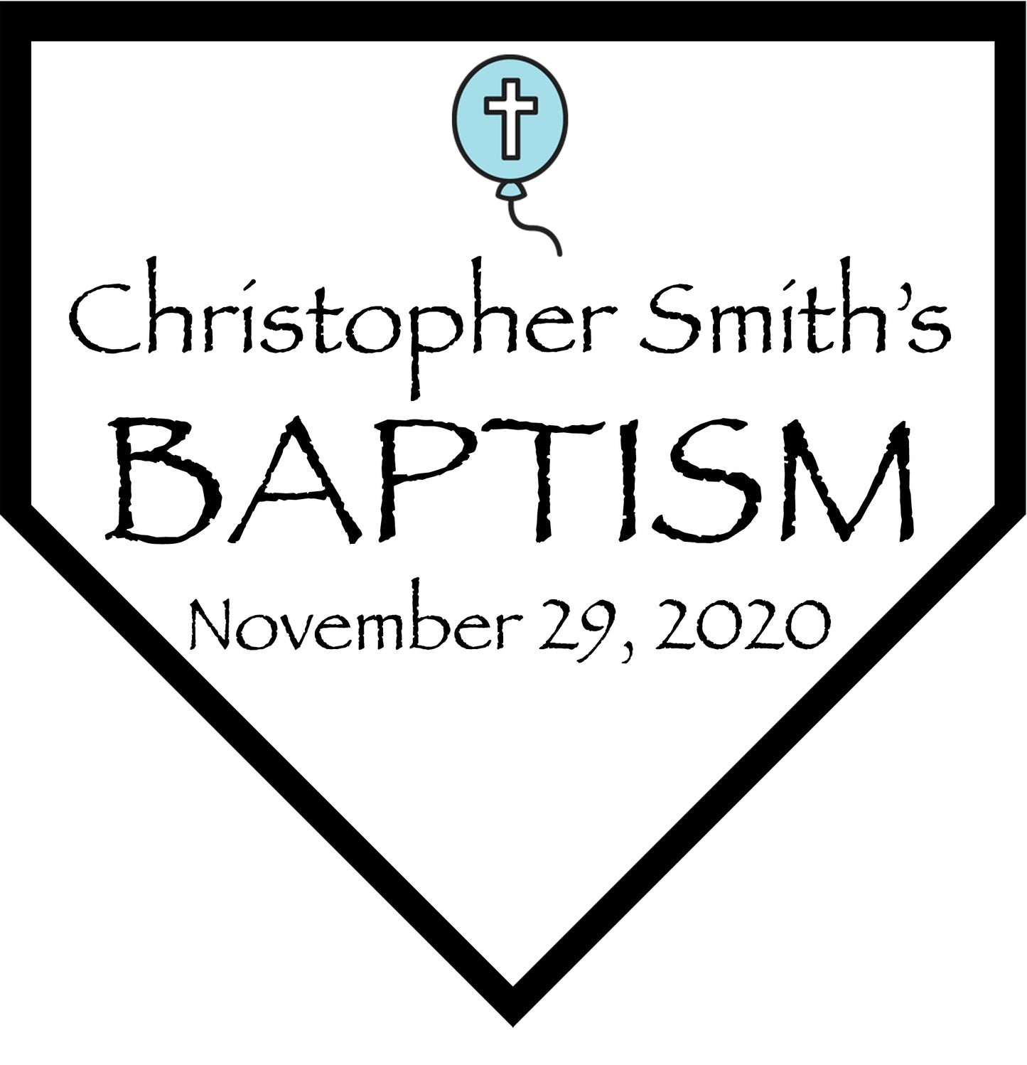 Baptism Baseball Softball Home Plate Wall Plaque Keepsake Gift For Boy or Girl - Godparent Gift - Godfather Gift - Godmother Gift - Nursery Gift