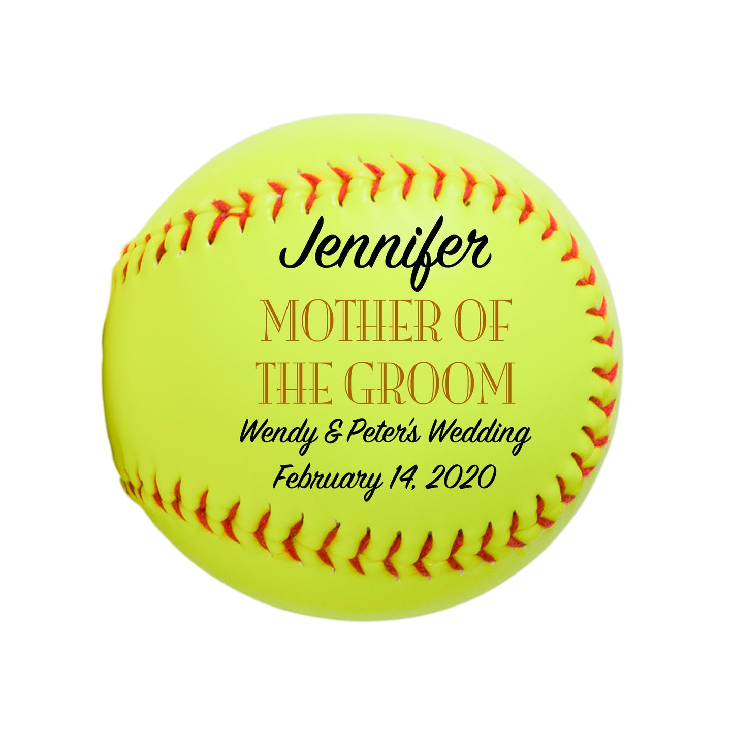 Personalized Wedding Softball Keepsake - Best Man - Ring Bearer - Groomsman Gifts