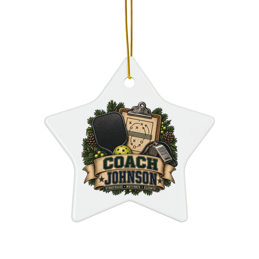 Personalized Pickleball Coach Christmas Ornament, Custom Coach Name Ceramic Ornament, Pickleball Team Gift, Coach Appreciation Keepsake