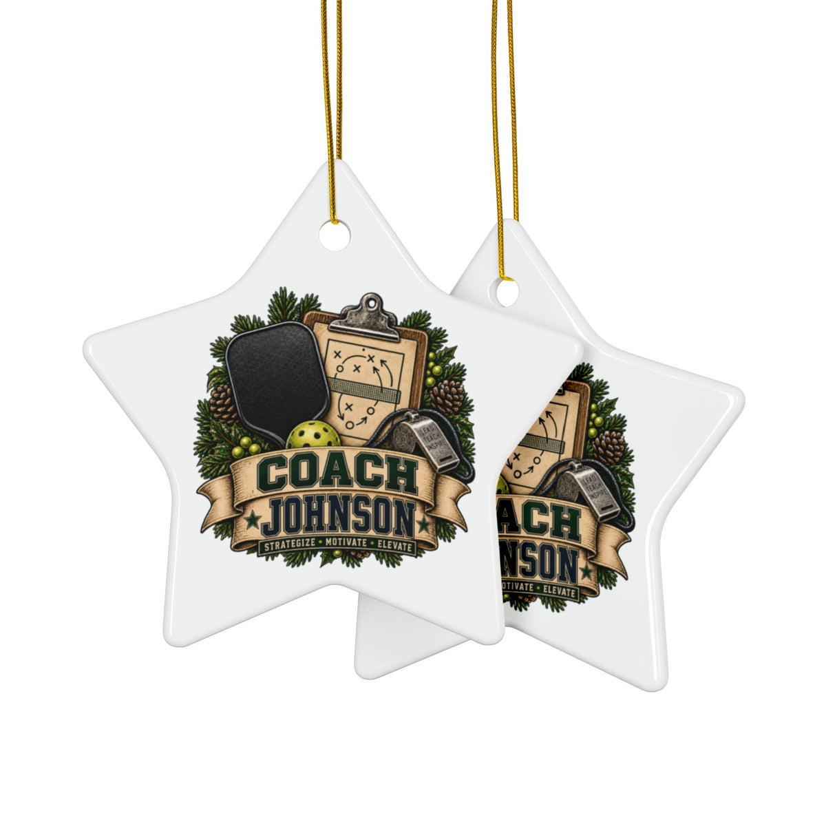 Personalized Pickleball Coach Christmas Ornament, Custom Coach Name Ceramic Ornament, Pickleball Team Gift, Coach Appreciation Keepsake