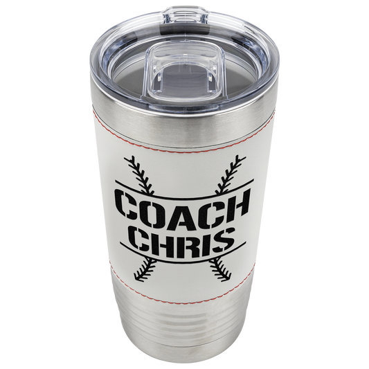 Personalized Baseball Coach 20 oz Engraved Stainless Steel Tumbler