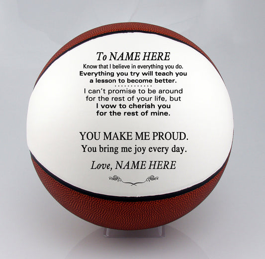 Personalized Grandson Basketball Keepsake - To Our Grandson - To My Grandson - To Our Son - To My Son