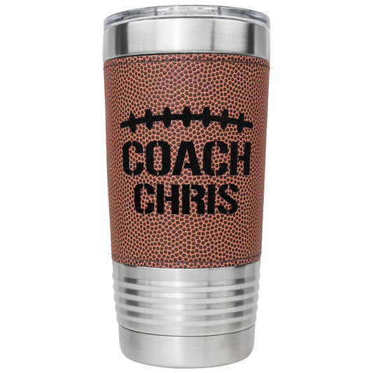 Personalized Football Coach 20 oz Engraved Stainless Steel Tumbler