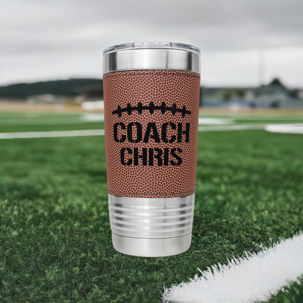 Personalized Football Coach 20 oz Engraved Stainless Steel Tumbler