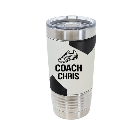 Personalized Soccer Coach 20 oz Engraved Stainless Steel Tumbler