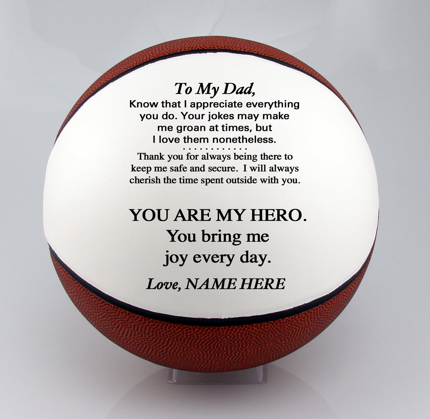 Father's Day Personalized Basketball from son, daughter or kids.  Custom Basketball for Dad