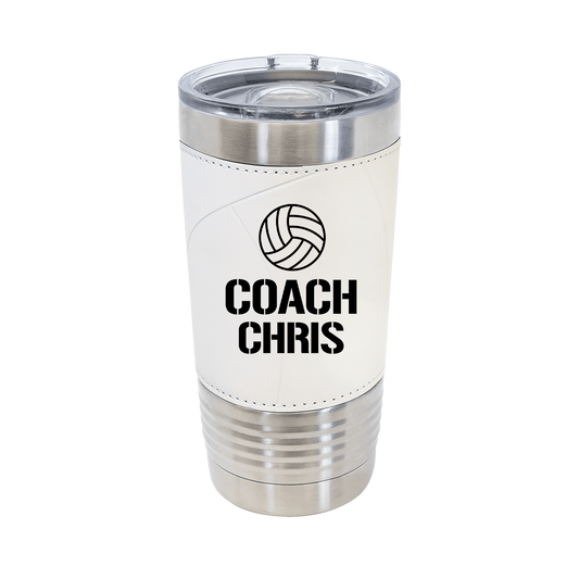 Personalized Volleyball Coach 20 oz Engraved Stainless Steel Tumbler