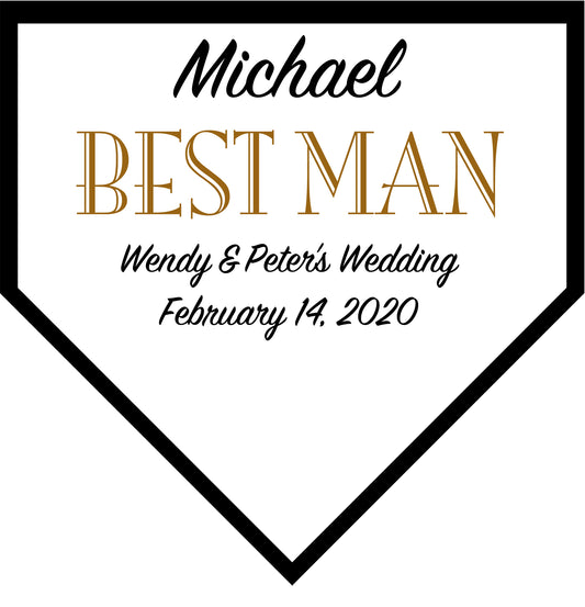Personalized Wedding Baseball Softball Home Plate Wall Plaque Keepsake - Best Man - Ring Bearer - Groomsman Gifts