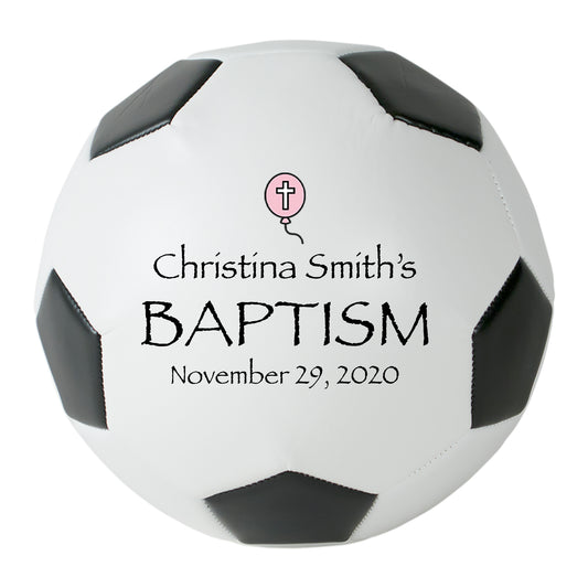 Baptism Soccer Keepsake Gift For Boy or Girl - Godparent Gift - Godfather Gift - Godmother Gift - Nursery Soccer Ball