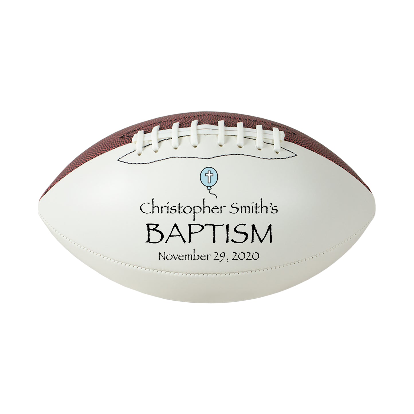 Baptism Football Keepsake Gift For Boy or Girl - Godparent Gift - Godfather Gift - Godmother Gift - Nursery Football