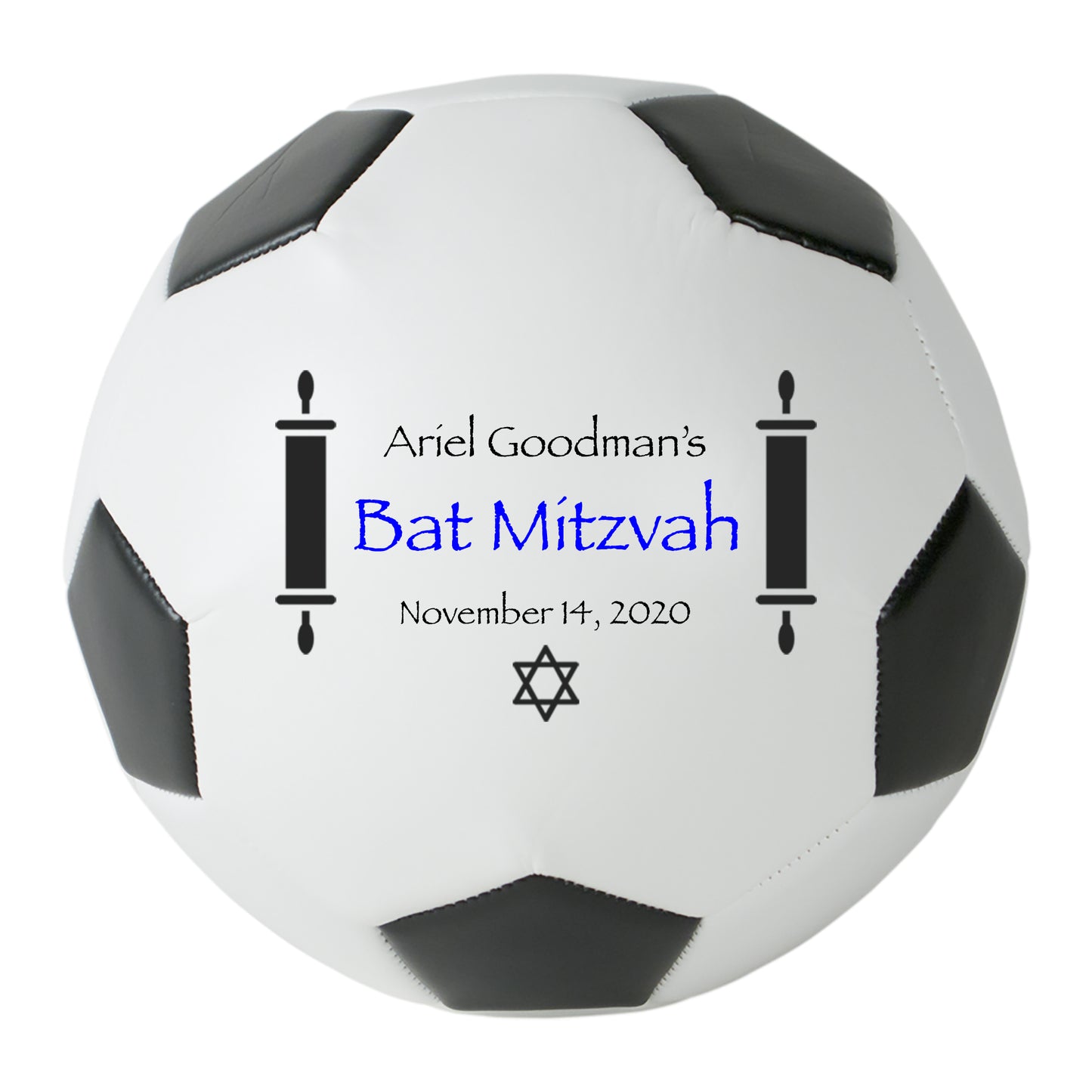 Bar Mitzvah and Bat Mitzvah Soccer Ball Keepsake Gift
