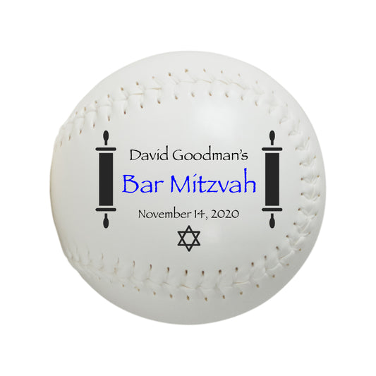 Bar Mitzvah and Bat Mitzvah Softball Keepsake Gift