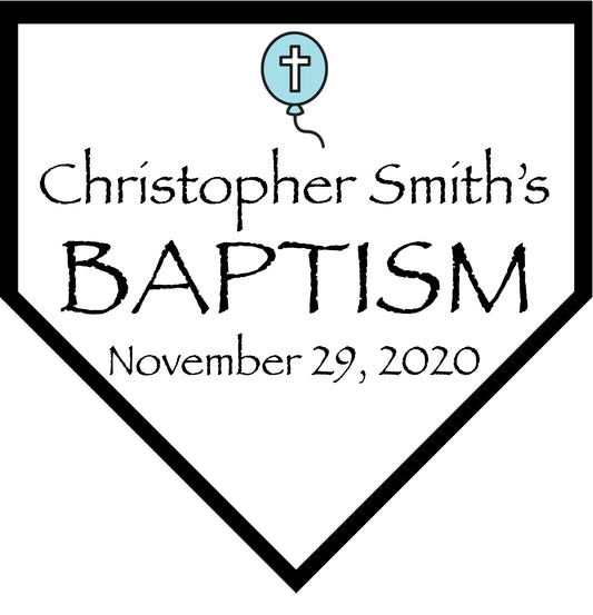 Baptism Baseball Softball Home Plate Wall Plaque Keepsake Gift For Boy or Girl - Godparent Gift - Godfather Gift - Godmother Gift - Nursery Gift