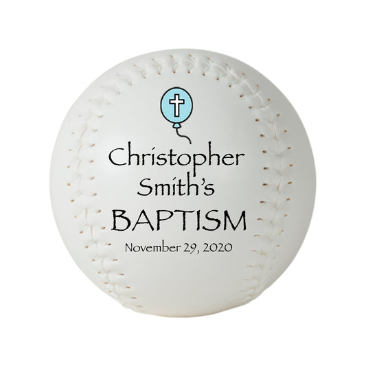 Baptism Softball Keepsake Gift For Boy or Girl - Godparent Gift - Godfather Gift - Godmother Gift - Nursery Softball